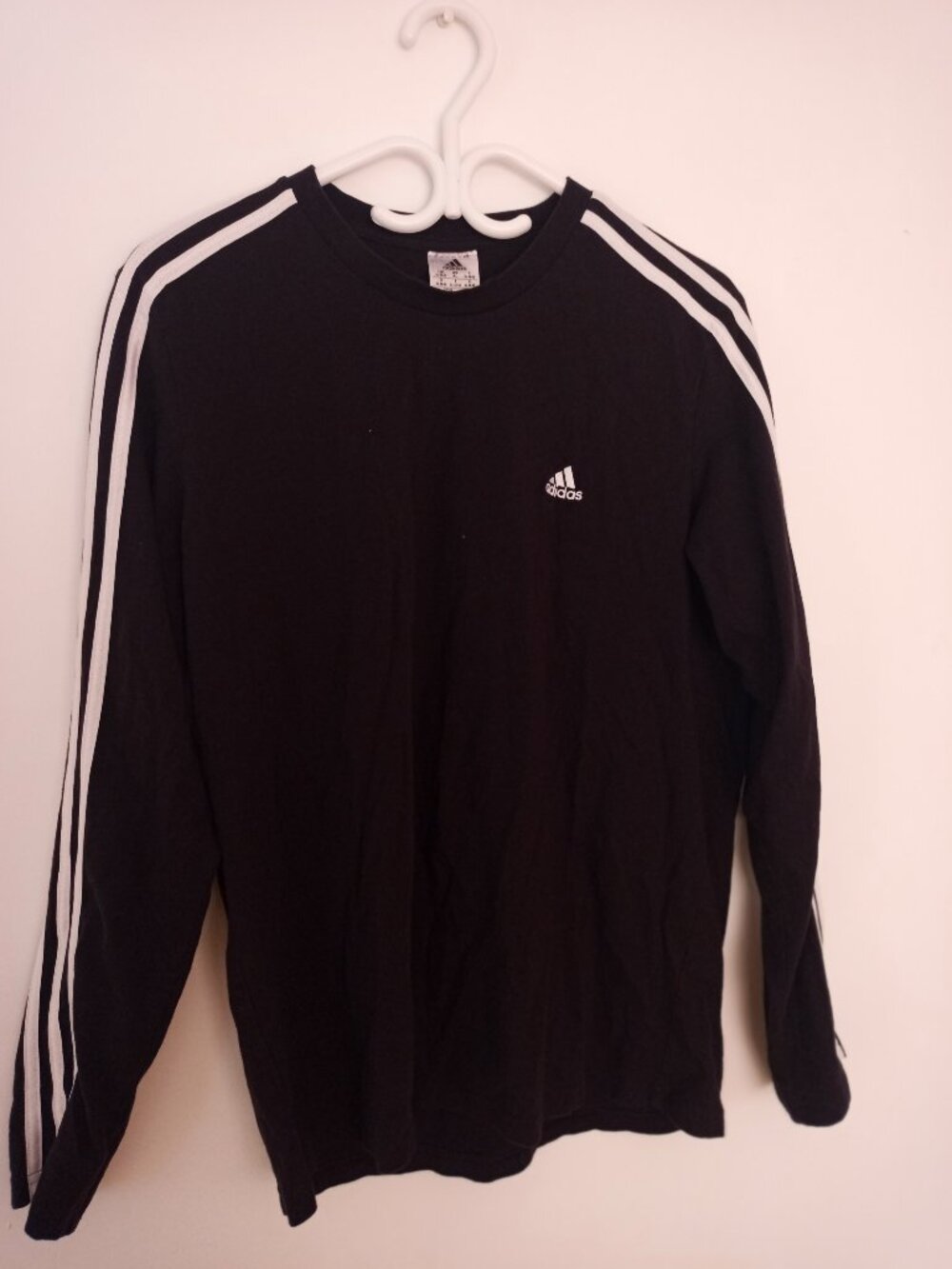 Adidas Women’s Black Long Sleeve Top 3-Stripes – XL